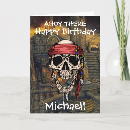 海賊 スカル キャプテン クロスボーンズ 船 カード (正面)