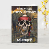 海賊 スカル キャプテン クロスボーンズ 船 カード (黄色い花)