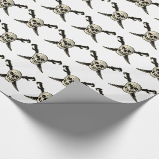 海賊(スカル) – 光沢のあるラッピング紙、30" x 6' ラッピングペーパー (角)