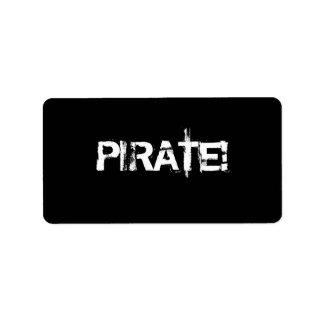 海賊！スローガングランジフォント。白黒。 ラベル