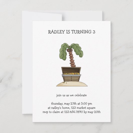 海賊·宝箱島 招待状 (正面)