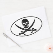 海賊 楕円形シール (封筒)