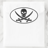 海賊 楕円形シール (バッグ)