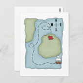 海賊・海賊の地図 ポストカード (正面/裏面)