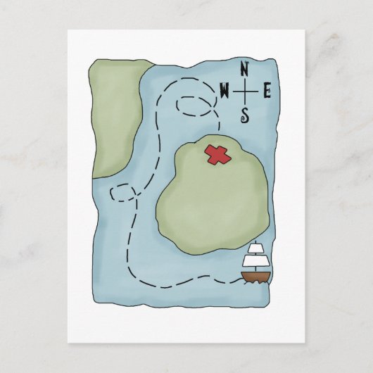 海賊・海賊の地図 ポストカード (正面)