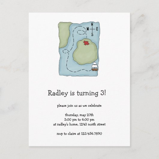 海賊・海賊の地図 ポストカード (正面)