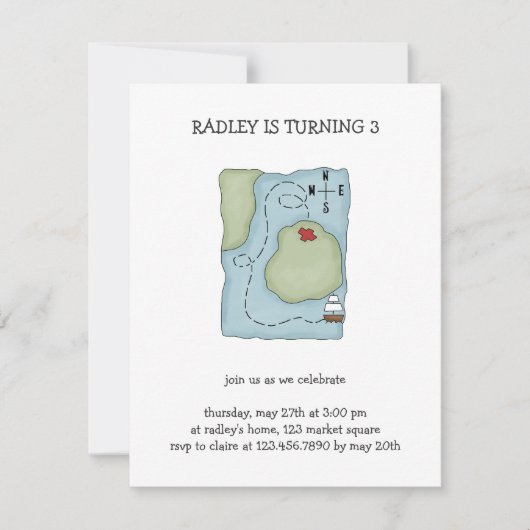 海賊 · 海賊地図 招待状 (正面)