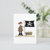 海賊・海賊・国旗・宝物 ポストカード (スタンド正面)