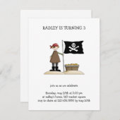 海賊·海賊、旗と宝物 招待状 (正面/裏面)