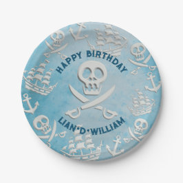 海賊!男の子の誕生日パーティー紙プレート ペーパープレート