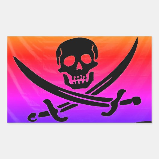海賊 長方形シール (正面)
