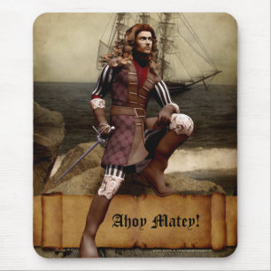海賊- Ahoy Matey -カスタマイズ可能なマウスパッド マウスパッド
