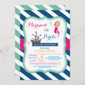 海賊 or マーメイド 赤ちゃんのお披露目会 招待状 (正面/裏面)