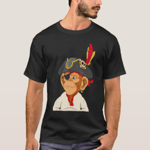 海賊Ape Nftをテーマにしたキャプテンモンキー Tシャツ