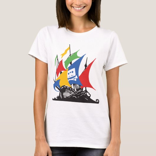 海賊Googleの女性のTシャツ Tシャツ (正面)