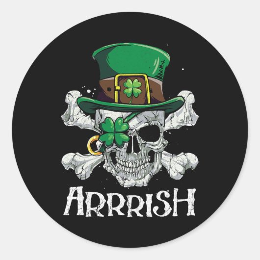 海賊St patricks dayアリッシュ・レプレシャン・ボーイズ・メン ラウンドシール (正面)
