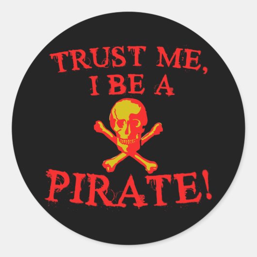 海賊Tシャツとマグカップを私に任せる ラウンドシール (正面)