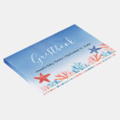 海赤ちゃんシャワー水色ヒトデのサンゴ ゲストブック (コーナー)