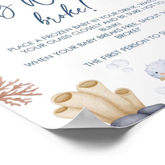 海赤ちゃんシャワー私の水がゲームサインを破った ポスター (角)