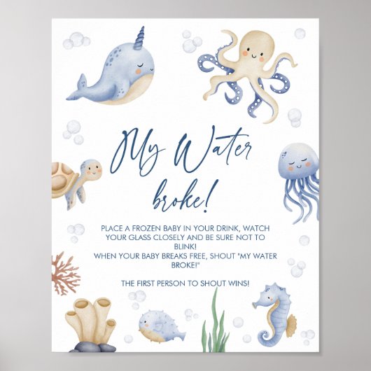 海赤ちゃんシャワー私の水がゲームサインを破った ポスター (正面)