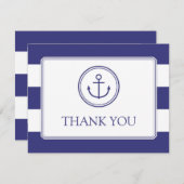 海軍いかりはベビーシャワーが航海のな感謝していしている縞で飾ります サンキューカード (正面/裏面)