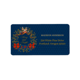 海軍いけなのトナカイのクリスマスデザイン ラベル