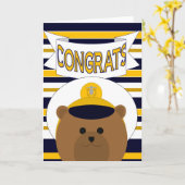 海軍おめでとう!（男性）グリーティングカード カード (黄色い花)