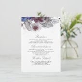 海軍およびバーガンディの結婚式の詳細の挿入物 エンクロージャーカード (スタンド正面)