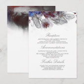 海軍およびバーガンディの結婚式の詳細の挿入物 エンクロージャーカード (正面/裏面)