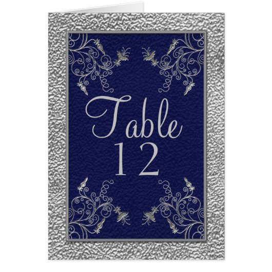 海軍およびピューターのテーブルカード (正面)