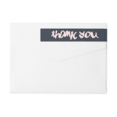 海軍およびピンクのモダンなtypographyThank ラップアラウンドラベル (裏面)
