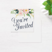 海軍およびフローラ結婚式招待状名プレートカード (デスク)