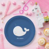 海軍および白いクジラのベビーシャワーの紙皿 ペーパープレート (パーティー)