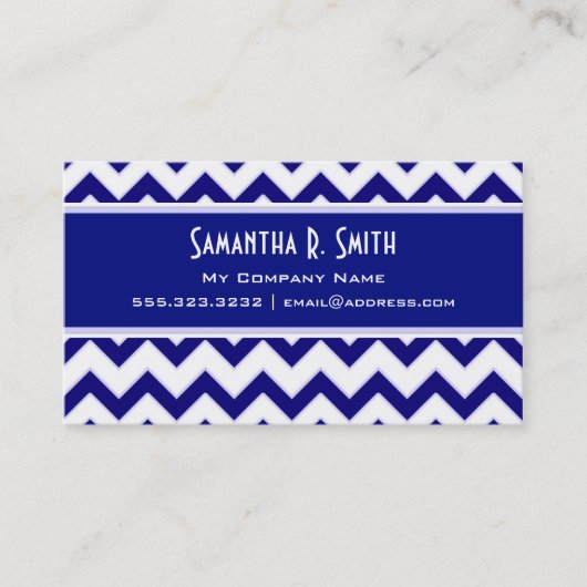 海軍および白いシェブロンパターン名刺 名刺 (正面)