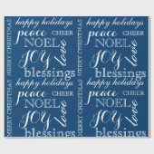 海軍および白い単語の芸術のクリスマスの包装紙 ラッピングペーパー (フラット)