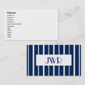海軍および白い細い縦縞 名刺 (正面/裏面)