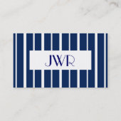 海軍および白い細い縦縞 名刺 (裏面)