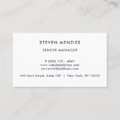 海軍および白モダン人金融サービス会社 名刺 (裏面)