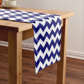 海軍および白人のジグザグ形のテーブルのランナー ショートテーブルランナー (インサイチュ)