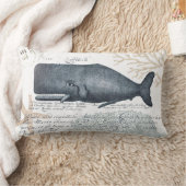 海軍および砂の海岸のクジラのコラージュ ランバークッション (ブランケット)
