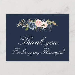 海軍および赤面フローラフローレルサンキューカード インビテーションポストカード