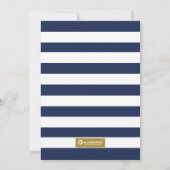 海軍および金ゴールドのベビーシャワーの招待状、男の赤ちゃん 招待状 (裏面)