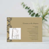 海軍および金ゴールドの仮面舞踏会の結婚式の方向 エンクロージャーカード (スタンド正面)