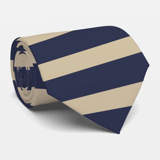 海軍および金ゴールドの横のストライプの ネクタイ (ロール)