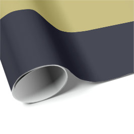 海軍および金ゴールドの横ストライプのな包装紙 ラッピングペーパー