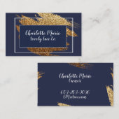 海軍および金ゴールドの贅沢なデザインの名刺 名刺 (正面/裏面)
