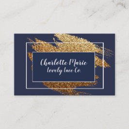 海軍および金ゴールドの贅沢なデザインの名刺 名刺