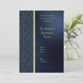 海軍および金ゴールドバチュラーパーティ招待状新規 招待状 (スタンド正面)