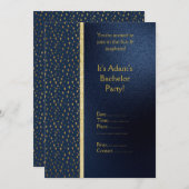 海軍および金ゴールドバチュラーパーティ招待状新規 招待状 (正面/裏面)