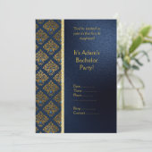 海軍および金ゴールドバチュラーパーティ招待状新規 招待状 (スタンド正面)